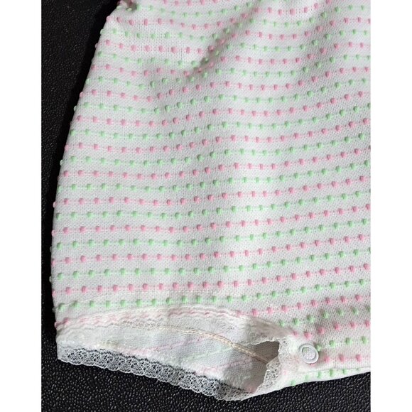 Vintage Cutlers Baby Girl One Piece Romper Outfit Dotted Swiss Lace 3 Months - Picture 8 of 10